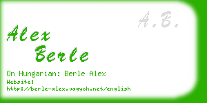 alex berle business card